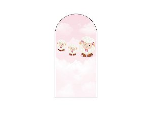 Painel Romano Veste Fácil 1,00x2,00 - Chá de Bebê Ovelinhas Céu Rosa 031