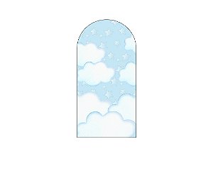 Painel Romano Veste Fácil 1,00x2,00 - Chá de Bebê Céu Azul 062
