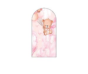 Painel Romano Veste Fácil 1,00x2,00 - Ursinha Voando Céu Rosa 068