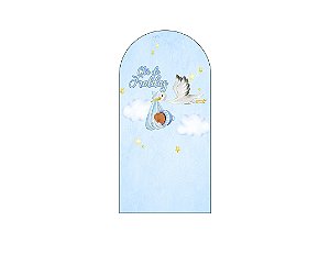 Painel Romano Veste Fácil 1,00x2,00 - Chá de Fraldas Cegonha Azul 072