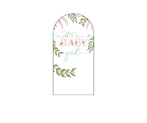 Painel Romano Veste Fácil 1,00x2,00 - Chá de Bebê It´s a Girl Rosa 083