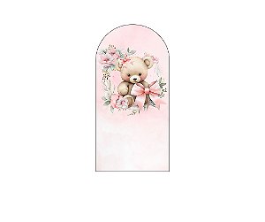 Painel Romano Veste Fácil 1,00x2,00 - Chá de Bebê Ursinha Floral 099