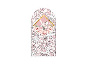 Painel Romano Veste Fácil 1,00x2,00 - Chá de Cozinha Rosa Rendado 007
