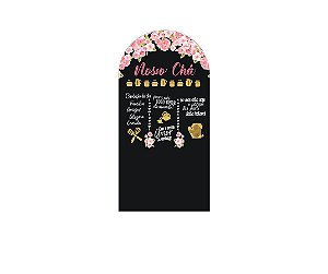 Painel Romano Veste Fácil 1,00x2,00 - Chá de Cozinha Rosa e Dourado 008
