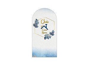 Painel Romano Veste Fácil 1,00x2,00 - Chá de Casa Nova Azul Floral 009