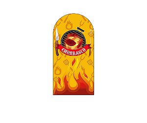 Painel Romano Veste Fácil 1,00x2,00 - Churrasco Fundo Amarelo 011