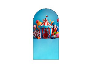 Painel Romano Veste Fácil 1,00x2,00 - Circo Tenda Azul Realista 025