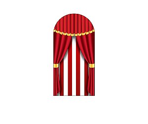 Painel Romano Veste Fácil 1,00x2,00 - Circo Vermelho e Branco 041