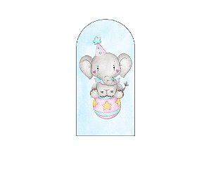 Painel Romano Veste Fácil 1,00x2,00 - Circo Azul Elefantinho Cute 044