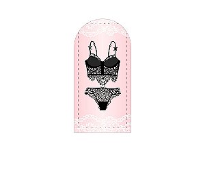 Painel De Festa Romano 1,00x2,00- Chá de Lingerie Preto Fundo Rosa 002