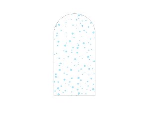 Painel De Festa Romano 1,00x2,00- Branco com Poás Azul 025