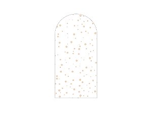 Painel De Festa Romano 1,00x2,00- Branco com Poás Bege 026