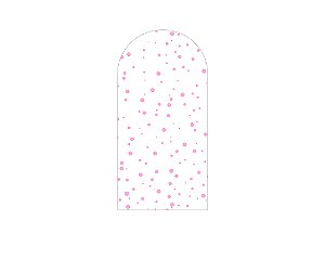 Painel De Festa Romano 1,00x2,00- Branco com Poás Rosa 028