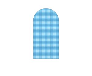 Painel De Festa Romano 1,00x2,00- Camadas Xadrez Degradê Azul 036