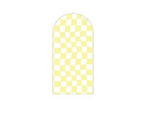 Painel De Festa Romano 1,00x2,00- Estampa Quadriculado Retrô Amarelo 065