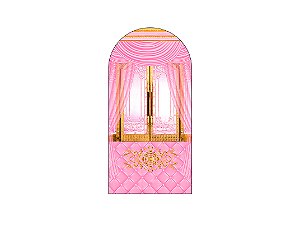 Painel De Festa Romano 1,00x2,00- Realeza Rosa e Dourado 001