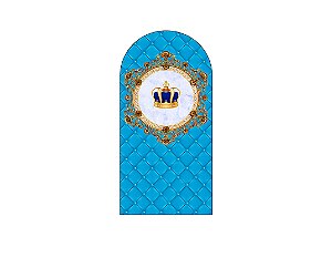 Painel De Festa Romano 1,00x2,00- Coroa Realeza Azul Claro 003