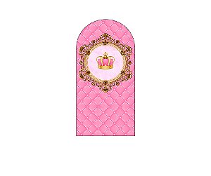 Painel De Festa Romano 1,00x2,00- Coroa Realeza Capitonê Rosa Claro 005