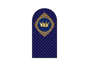 Painel De Festa Romano 1,00x2,00- Coroa Realeza Capitonê Azul 011