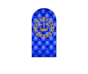 Painel De Festa Romano 1,00x2,00- Coroa Realeza Capitonê Azul Royal 014