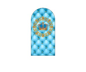 Painel De Festa Romano 1,00x2,00- Coroa Realeza Capitonê Azul Claro 016