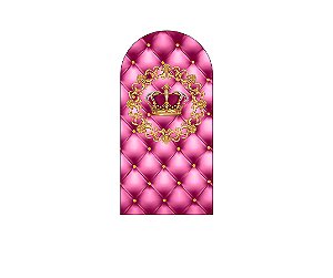 Painel De Festa Romano 1,00x2,00- Coroa Realeza Capitonê Pink 018