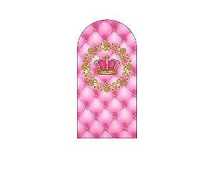 Painel De Festa Romano 1,00x2,00- Coroa Realeza Capitonê Rosa Claro 022