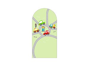 Painel De Festa Romano 1,00x2,00- Carrinhos Cute no Cruzamento 015