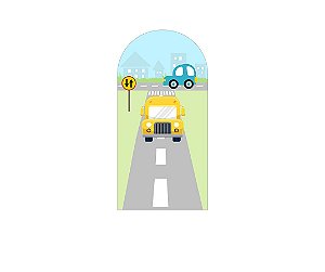 Painel De Festa Romano 1,00x2,00- Carros no Cruzamento 016