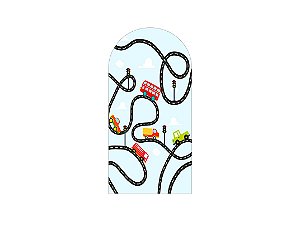 Painel De Festa Romano 1,00x2,00- Meios de Transporte Pista Divertida 021