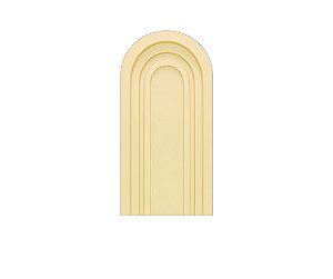 Painel De Festa Romano 1,00x2,00- Parede Arco Portal com Curvas Amarelo Suave 004
