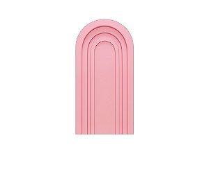 Painel De Festa Romano 1,00x2,00- Parede Arco Portal com Curvas Rosa Médio 009