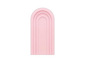Painel De Festa Romano 1,00x2,00- Parede Arco Portal com Curvas Rosa Claro 010