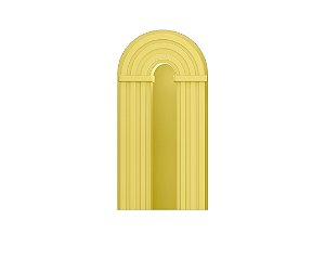 Painel De Festa Romano 1,00x2,00- Parede Arco Portal Curvas Ripadas Amarelo 015