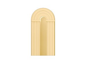 Painel De Festa Romano 1,00x2,00- Parede Arco Portal Curvas Ripadas Amarelo Suave 016