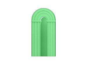 Painel De Festa Romano 1,00x2,00- Parede Arco Portal Curvas Ripadas Verde 023