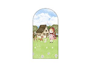 Painel De Festa Romano 1,00x2,00- Menina e Animais no Bosque 003