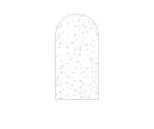 Painel Romano Veste Fácil 1,00x2,00 - Branco com Poás Lilás 027