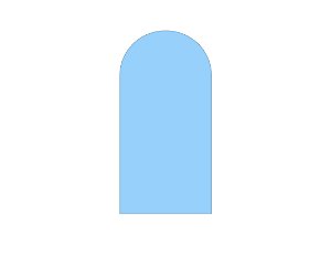 Painel Romano Veste Fácil 1,00x2,00 - Cores Neutras Azul Liso 084