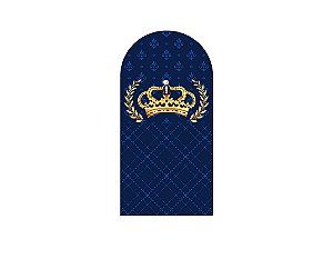Painel Romano Veste Fácil 1,00x2,00 - Coroa Realeza Azul Escuro Folhagem Dourada 009