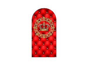 Painel Romano Veste Fácil 1,00x2,00 - Coroa Realeza Capitonê Vermelho 020