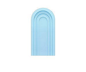 Painel Romano Veste Fácil 1,00x2,00 - Parede Arco Portal com Curvas Azul Suave 006