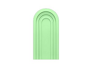 Painel Romano Veste Fácil 1,00x2,00 - Parede Arco Portal com Curvas Verde Suave 014