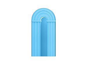 Painel Romano Veste Fácil 1,00x2,00 - Parede Arco Portal Curvas Ripadas Azul 017