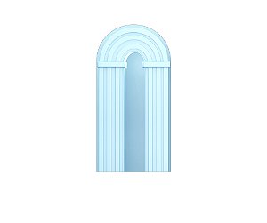Painel Romano Veste Fácil 1,00x2,00 - Parede Arco Portal Curvas Ripadas Azul suave 018