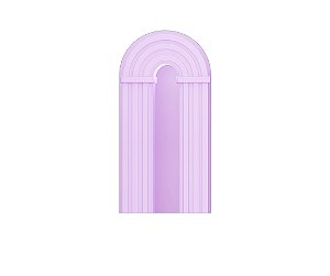 Painel Romano Veste Fácil 1,00x2,00 - Parede Arco Portal Curvas Ripadas Lilás 019