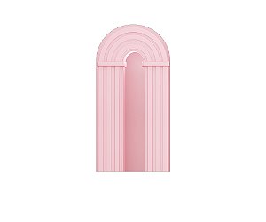 Painel Romano Veste Fácil 1,00x2,00 - Parede Arco Portal Curvas Ripadas Rosa Claro 021