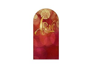 Painel De Festa Romano 1,00x2,00- Dia dos Namorados Love Dourado 056