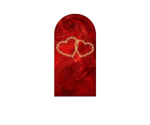 Painel De Festa Romano 1,00x2,00- Dia dos Namorados Corações Dourados 058