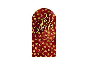 Painel De Festa Romano 1,00x2,00- Dia dos Namorados Te Amo Dourado 116